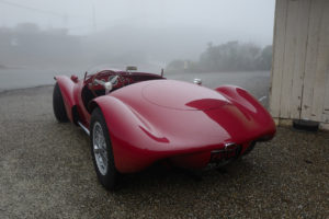 1952 Siata 208 CS Corsa Spider on misty road back view
